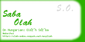 saba olah business card